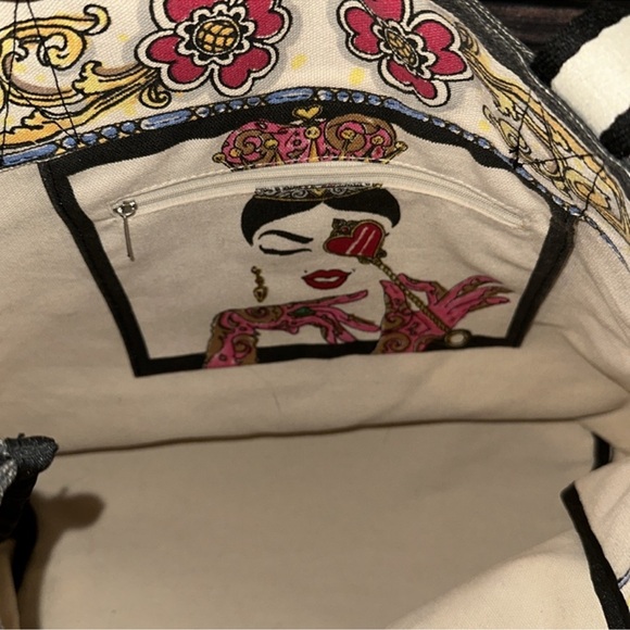 NWOT! Brighton Queen of Love Large Canvas Shopper Tote - Picture 7 of 11